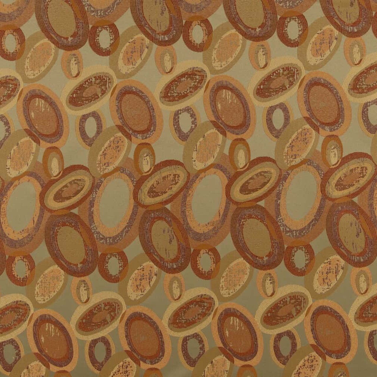 Prairie - Green,orange Rust Abstract Geometric Upholstery Fabric 54 Inches"